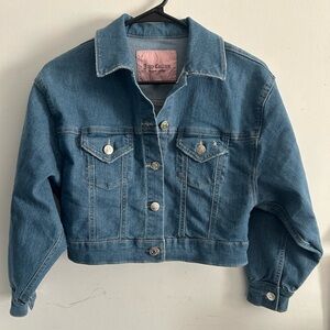 Juicy Couture Cropped Light Blue Denim Jean Jacket